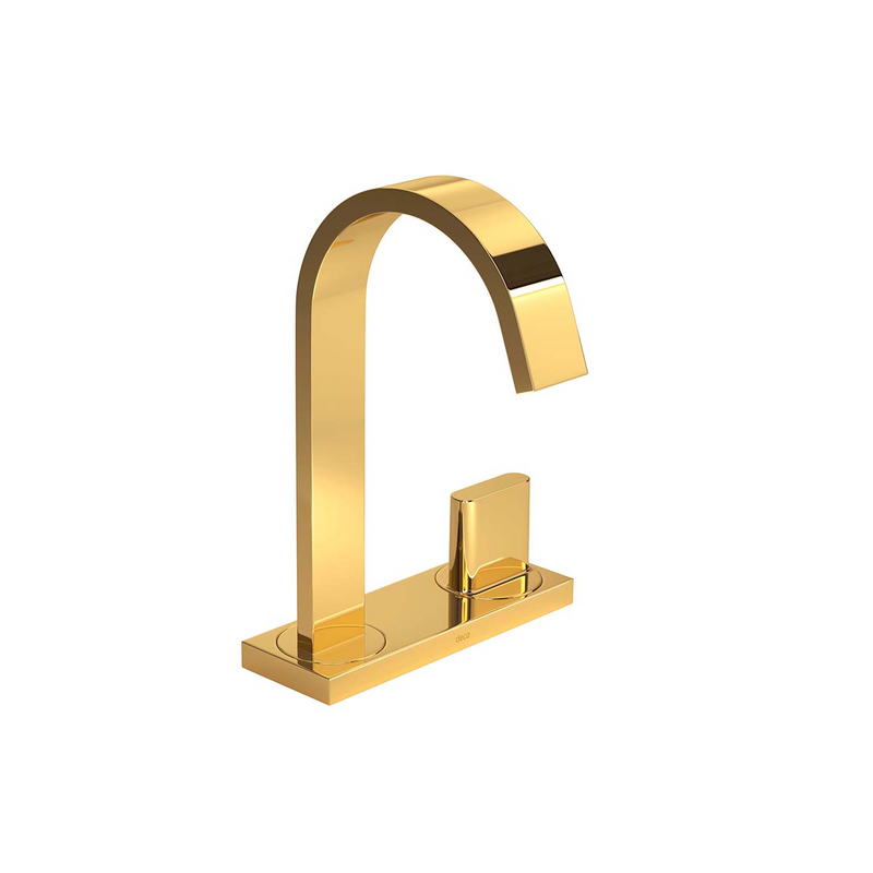 Torneira Deca de Mesa Bica Alta para Lavatório com Chapa Polo Gold Deca 1191.GL33